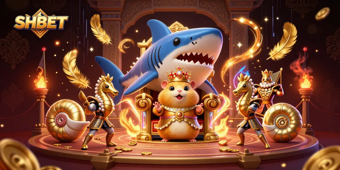 Experience thrilling gaming at SHBET with vibrant 3D casino illustration featuring royal gambling characters.