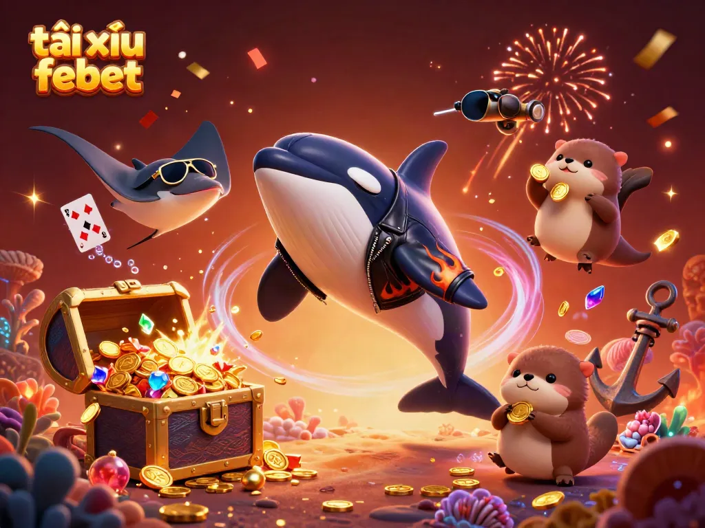 Spin the reels of tài xỉu febet and feel the rush as dynamic characters celebrate with coins!