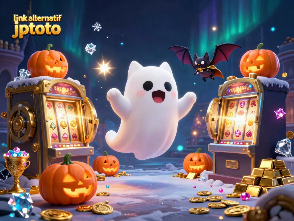 Explore the vibrant world of link alternatif jptoto with a captivating haunted casino illustration.