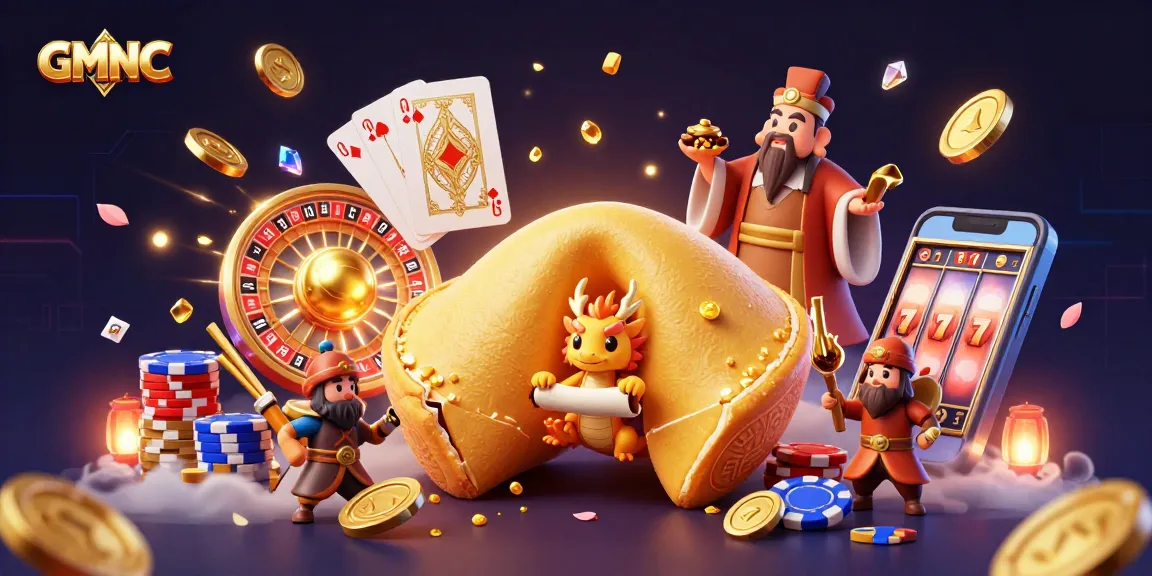 Experience GMNC's innovative features in a vibrant casino-themed illustration showcasing exciting gameplay elements.