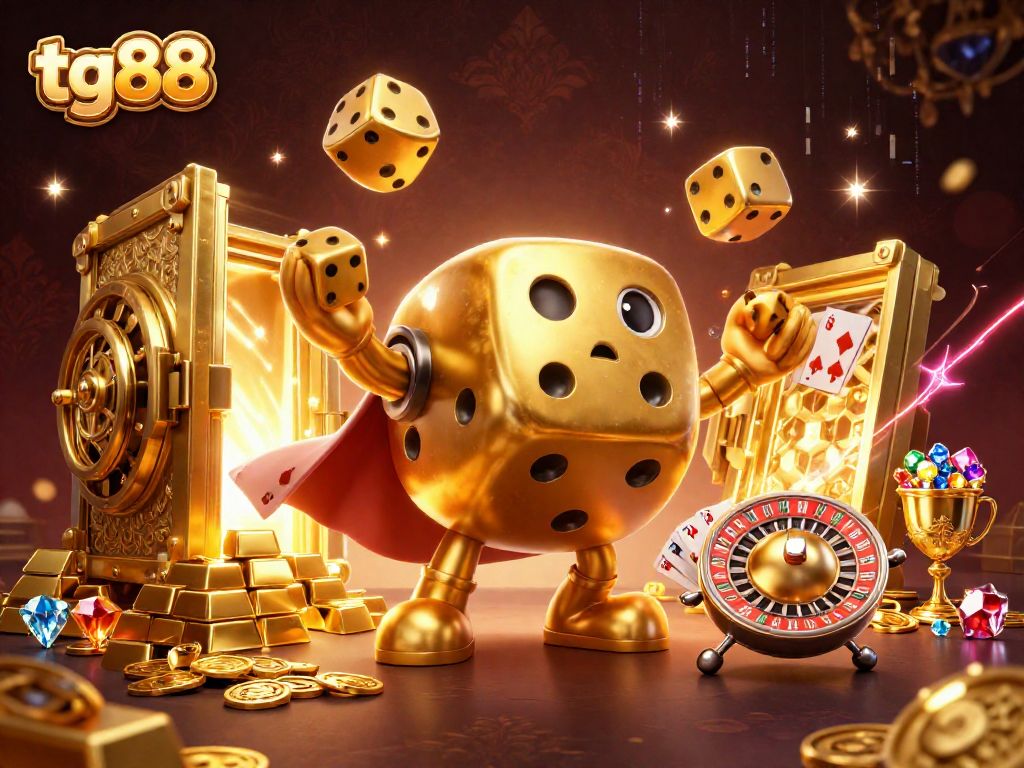 Experience thrilling dice games with tg88's golden dice golem and roulette companion!