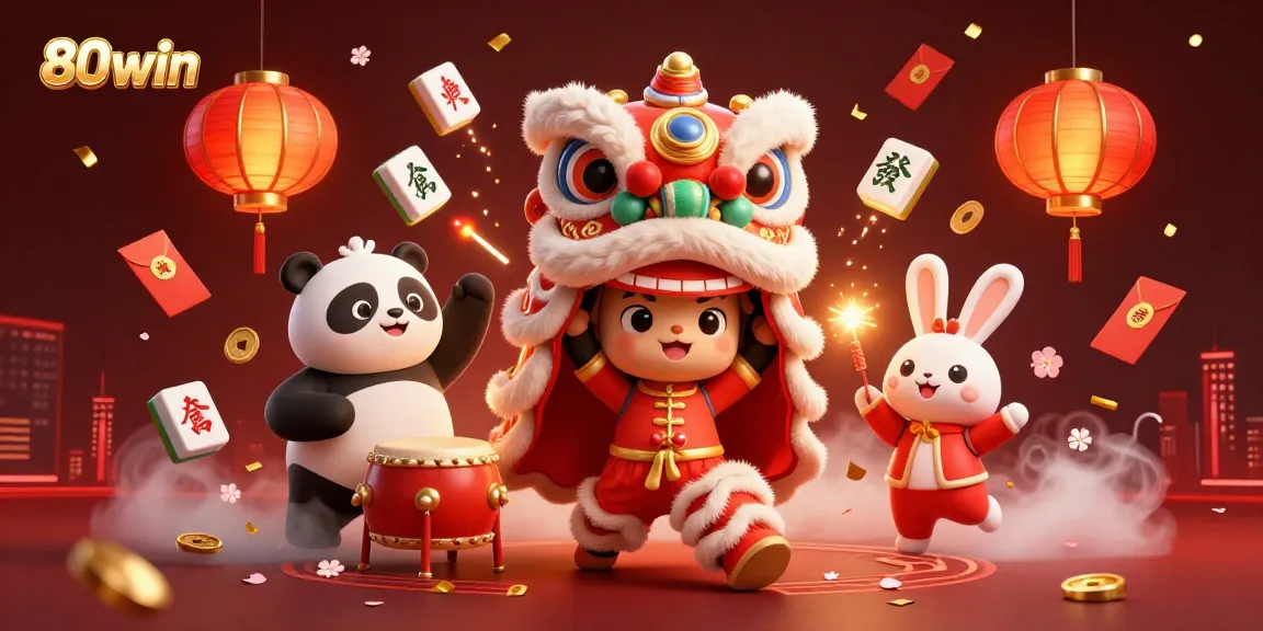 Experience thrilling wins at 80win with vibrant games and engaging characters dancing in excitement.