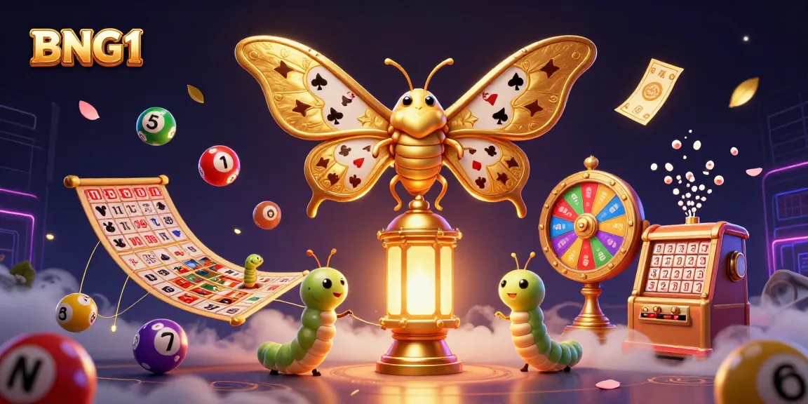 Engage with BNG1's vibrant lottery and casino culture through dynamic gaming scenes and colorful elements.