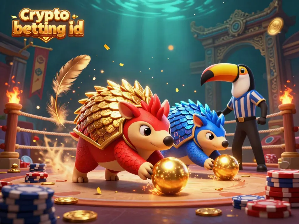 Experience the excitement of crypto betting id with pangolins competing amidst vibrant casino elements.