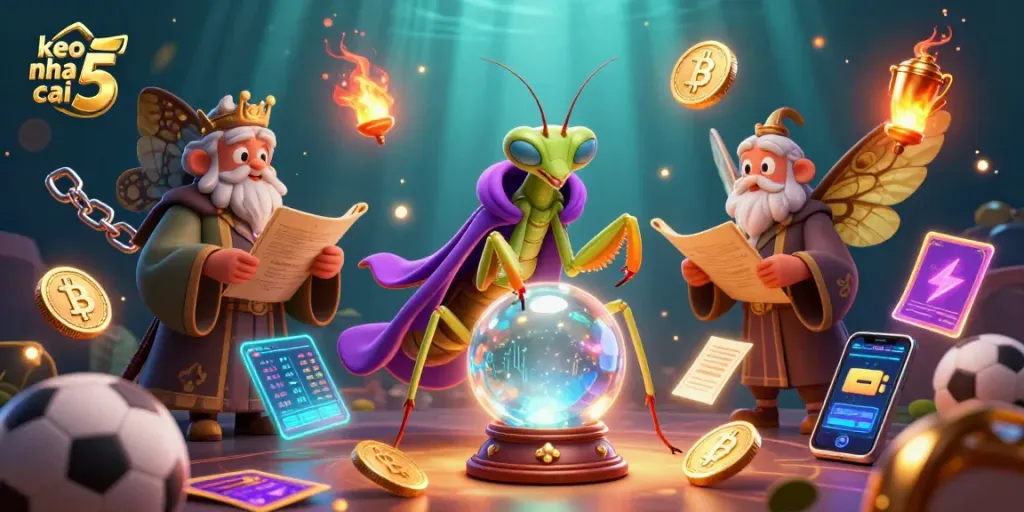 Engage in thrilling sports betting with keo nha cai 5 featuring dynamic visuals and energetic characters.