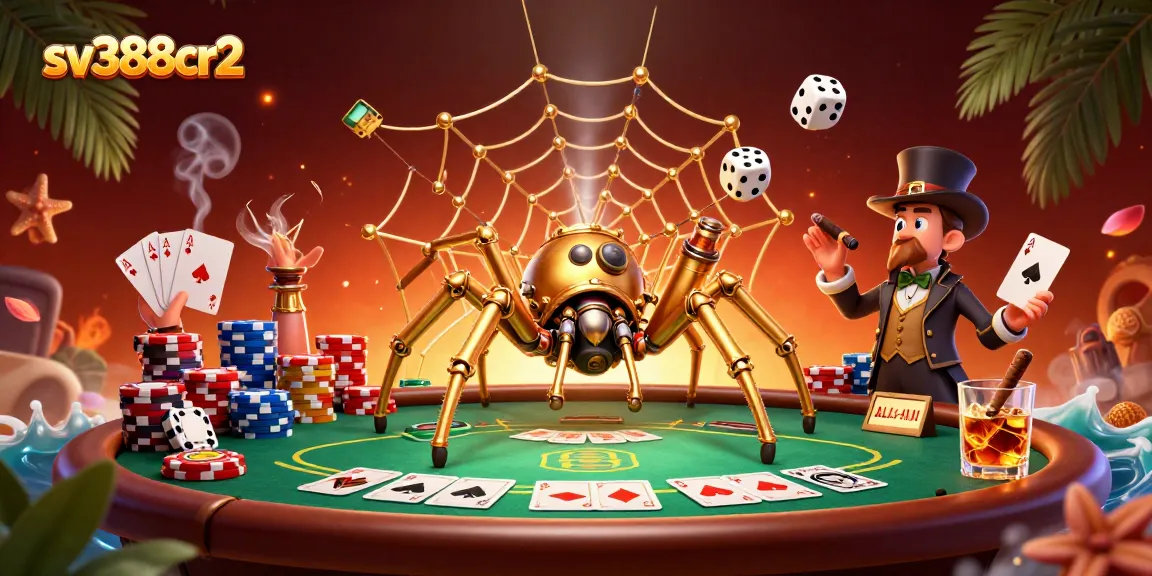 Engage in lively cockfighting action at sv388cr2 with a golden spider and playful gentleman