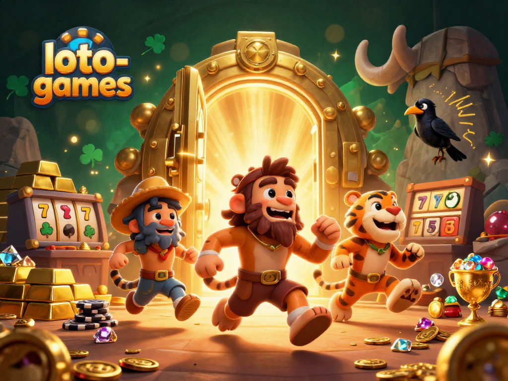 Engage in exciting loto-games at our vibrant prehistoric casino with treasure and slots!