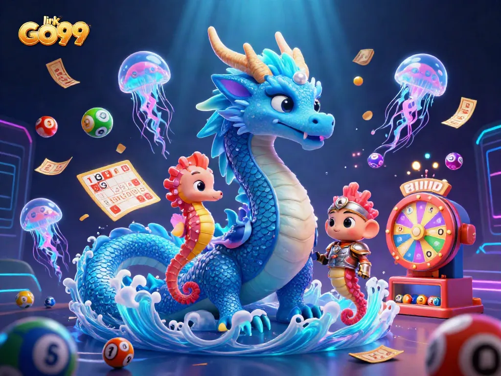 Experience thrilling gameplay with link GO99, showcasing a vibrant underwater scene filled with lottery excitement.