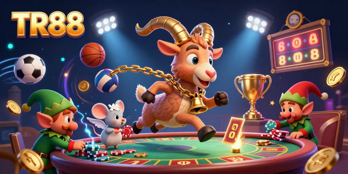 Experience the exciting world of TR88 as a Krampus goat runs a vibrant holiday-horror casino filled with sports action.
