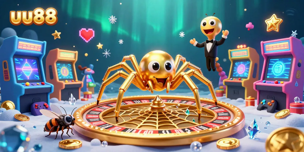 Experience the excitement of uu88 with a golden spider web roulette illustrated in dynamic casino action.
