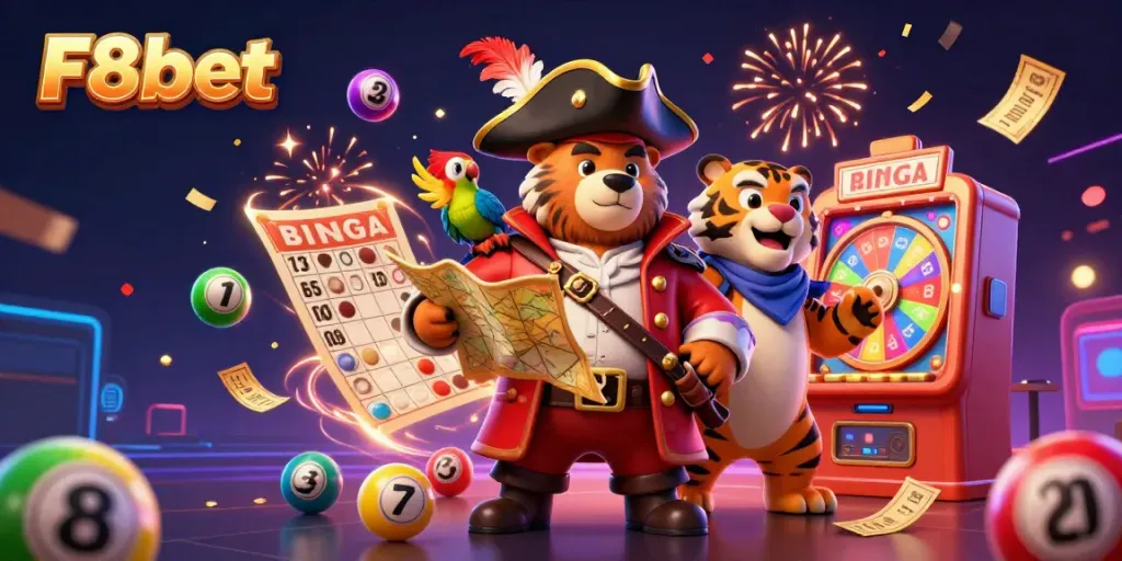 Experience the thrill of F8bet with vibrant gaming elements and a dynamic pirate scene.