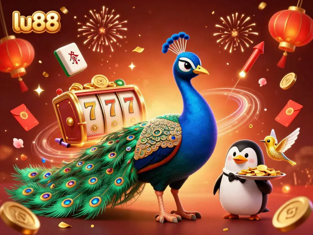 Experience thrills at lu88 with vibrant slot reels and dynamic casino elements celebrating luck and fortune.