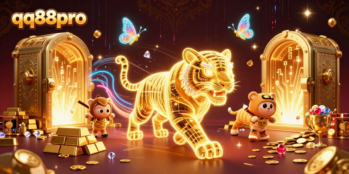 Experience high-stakes excitement at qq88pro with golden treasures and vibrant animations in a digital casino.