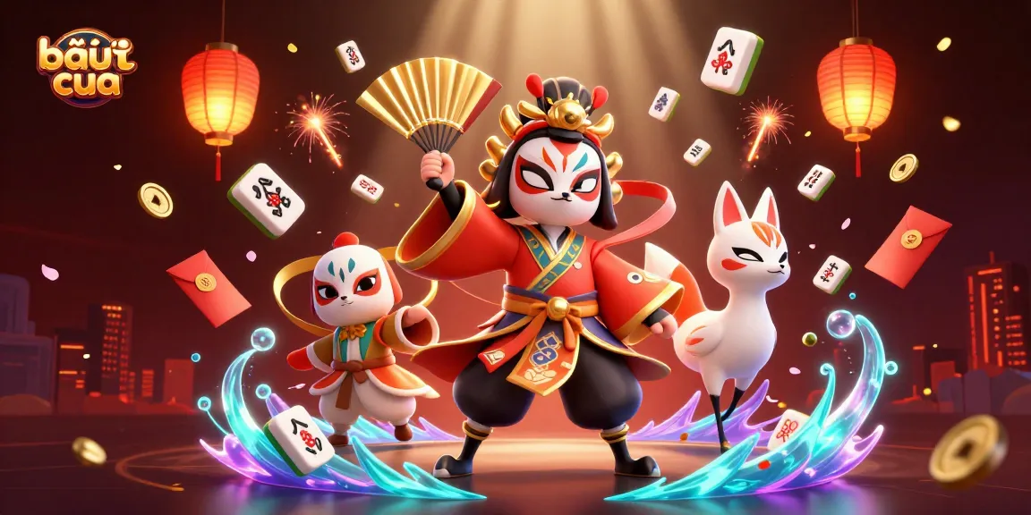 Engage in bầu cua online with vibrant 3D elements of luck and fortune showcased.