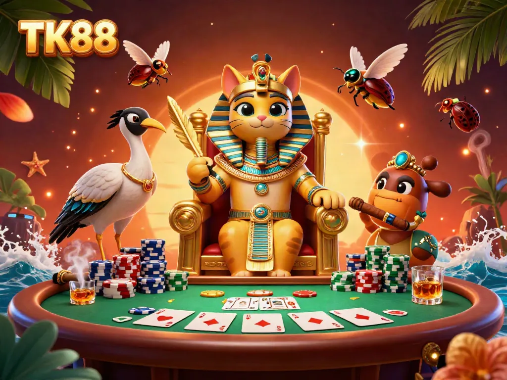 Experience exhilarating gameplay at TK88 with vibrant characters and rich casino elements.