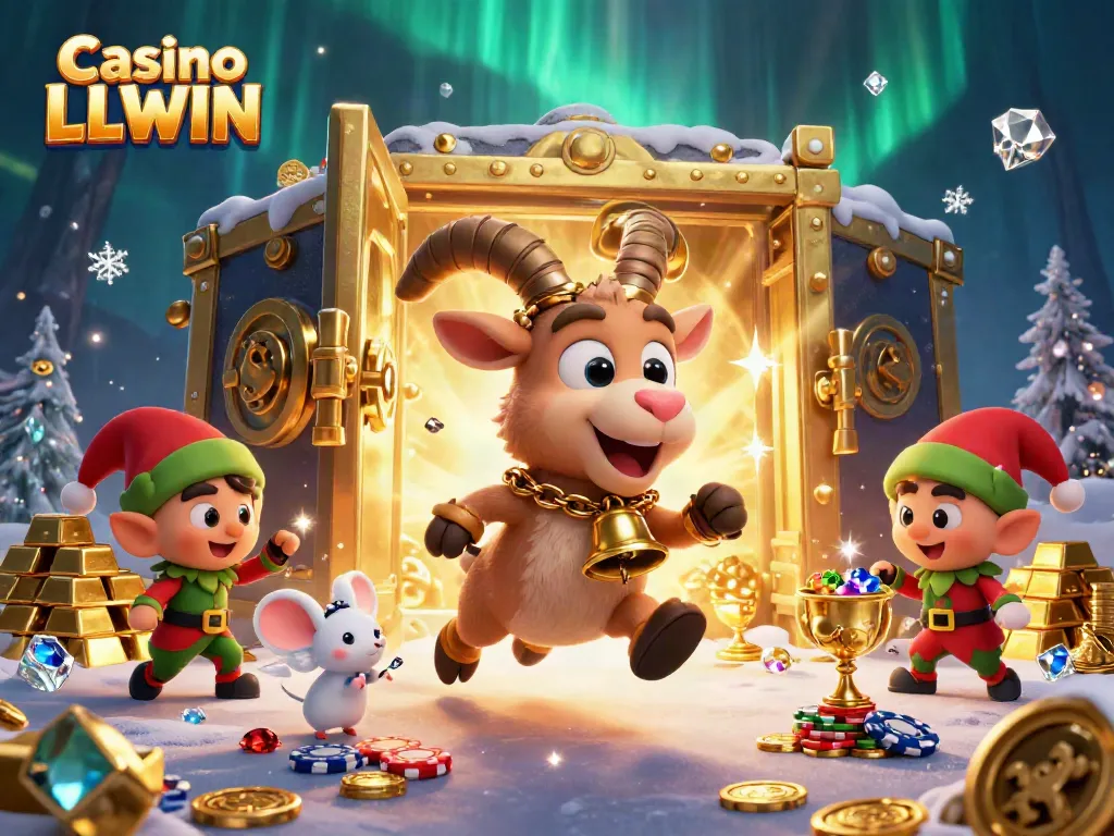Experience the thrill of Casino LLWIN with cartoonish characters and vibrant gambling action in a festive casino scene.
