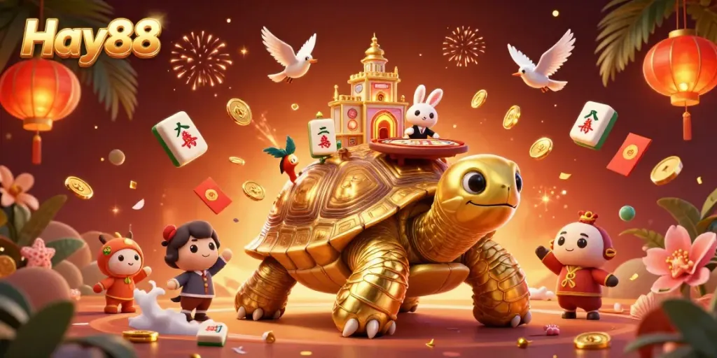 Experience thrilling gaming action at Hay88 with vibrant characters and rich casino elements.
