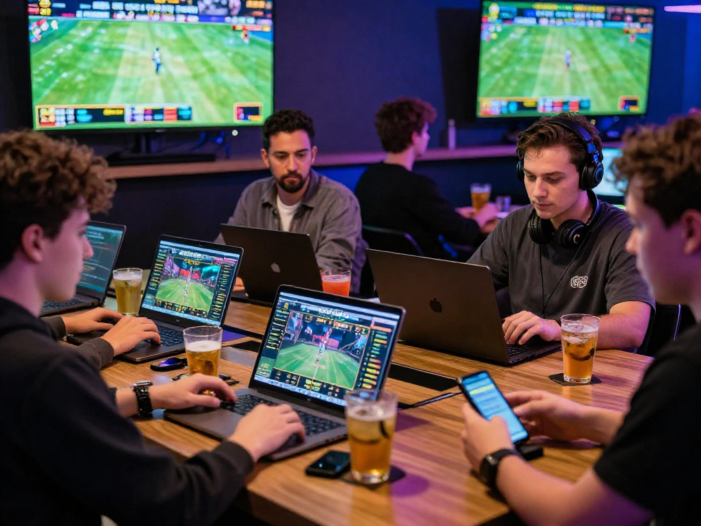 Players engaging with EK333 online betting interface in an energetic gaming environment.