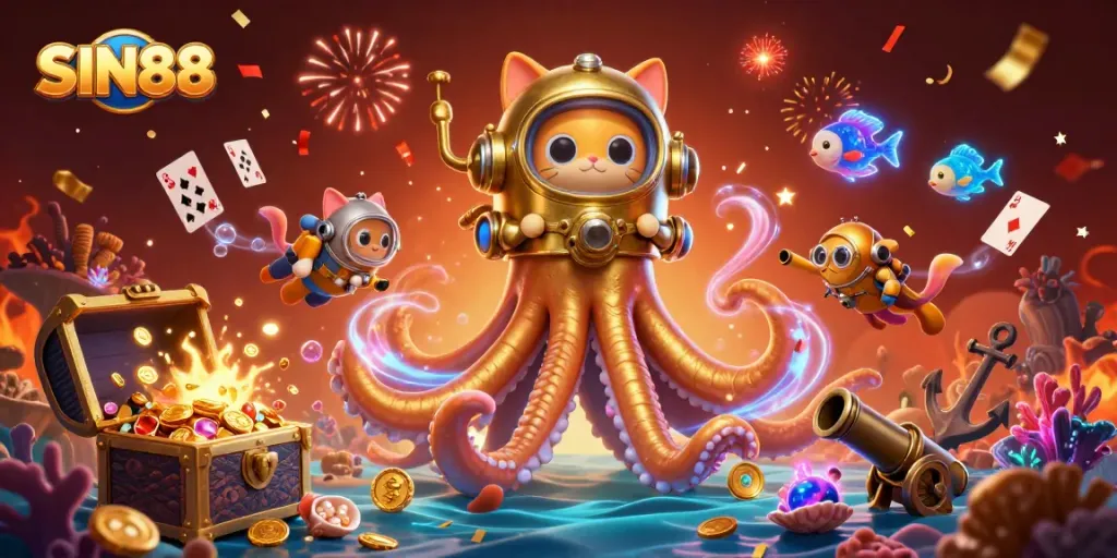 SIN88 invites players to dive into thrilling online gambling with its sea-themed casino experience.