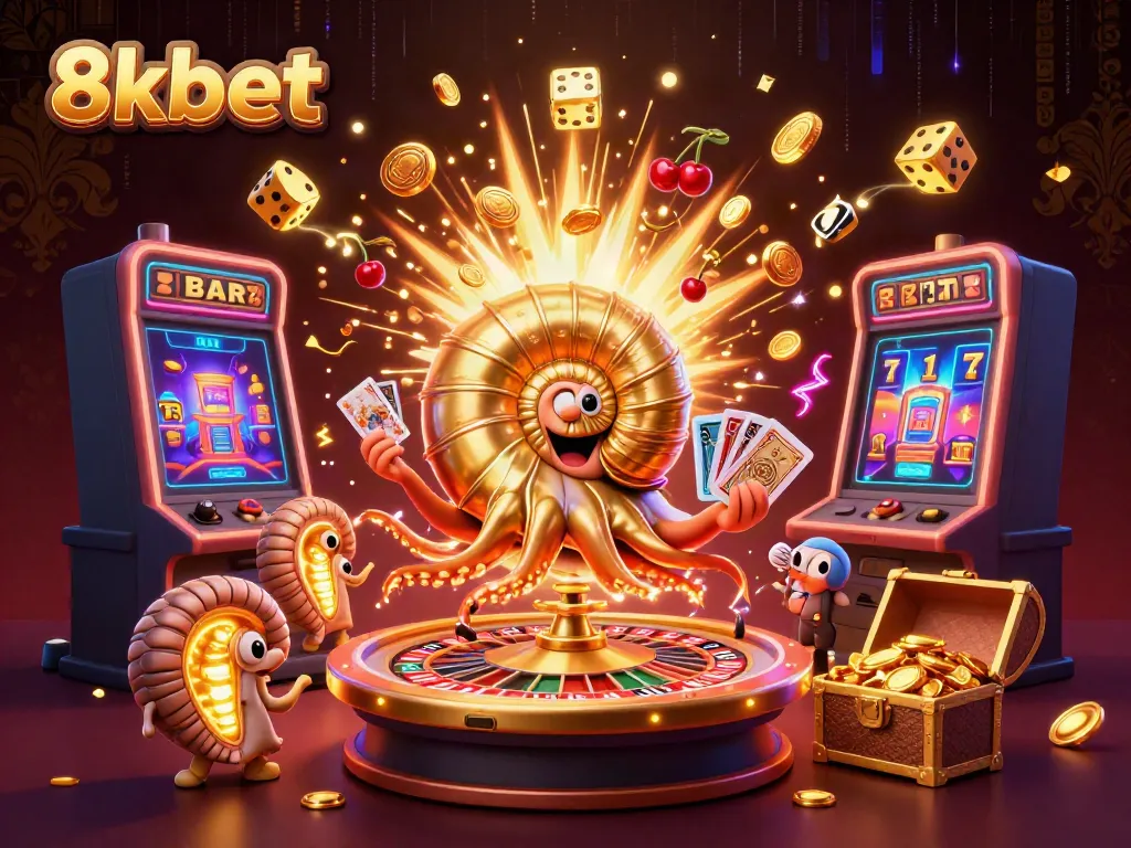 Experience excitement with 8xbet as nautilus, dice, and slot machines burst into action!