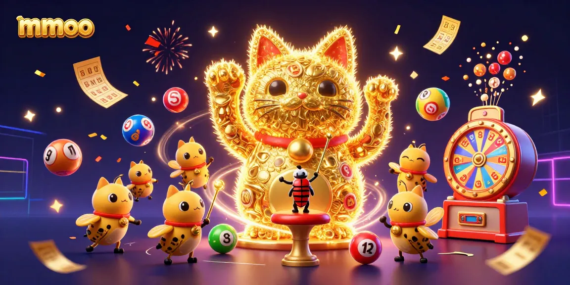 Experience thrilling mmoo gaming with a giant lucky cat and vibrant casino symbols in an extraordinary 3D scene.