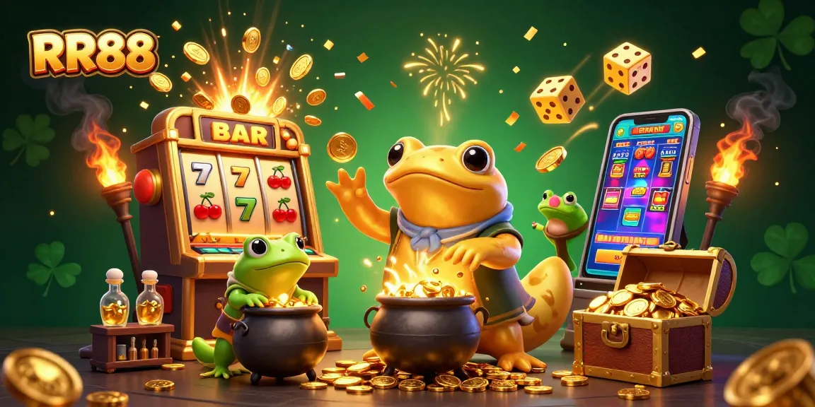 Experience the excitement of RR88's thrilling casino world with dynamic slots and golden treasures.