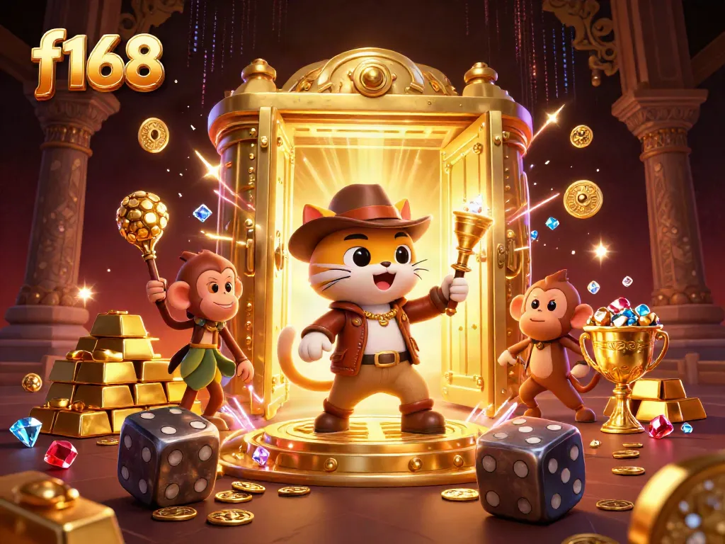 Experience exhilarating wins at f168 casino with a dynamic 3D scene of adventure and riches.