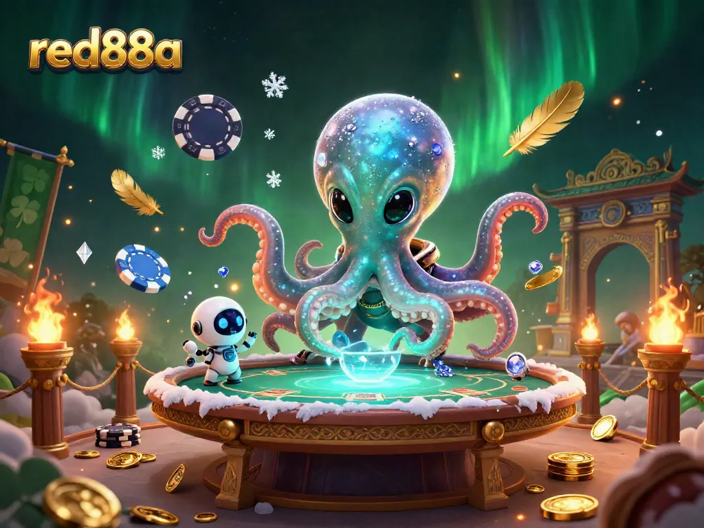 Engage in thrilling games with red88a's alien casino featuring poker tables and animated elements.