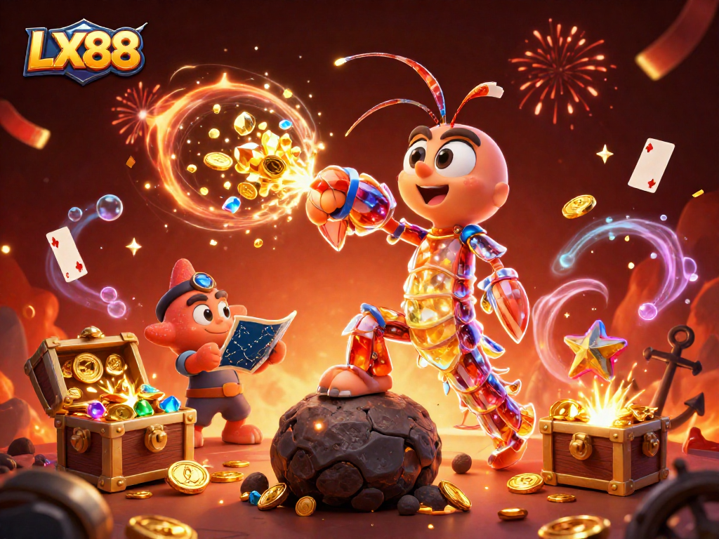 Experience gaming excitement with LX88 as the galactic warrior battles through gems and gold.