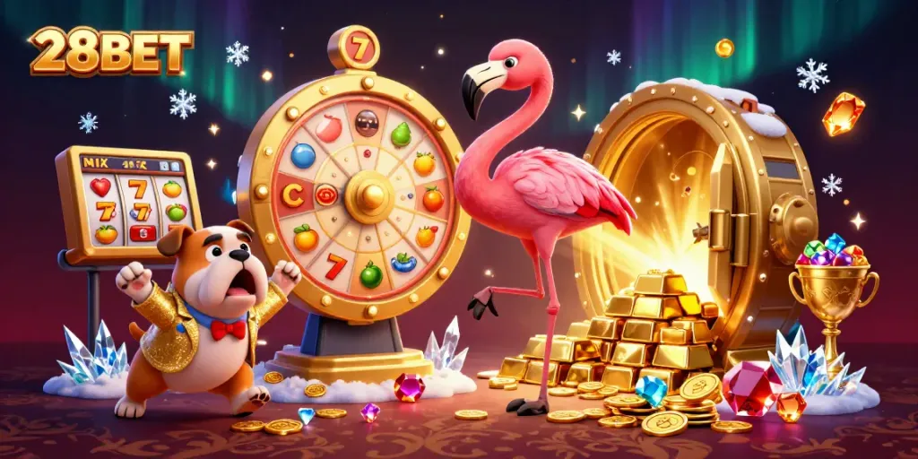 Experience exhilarating wins with 28BET as the game show elements burst with excitement!