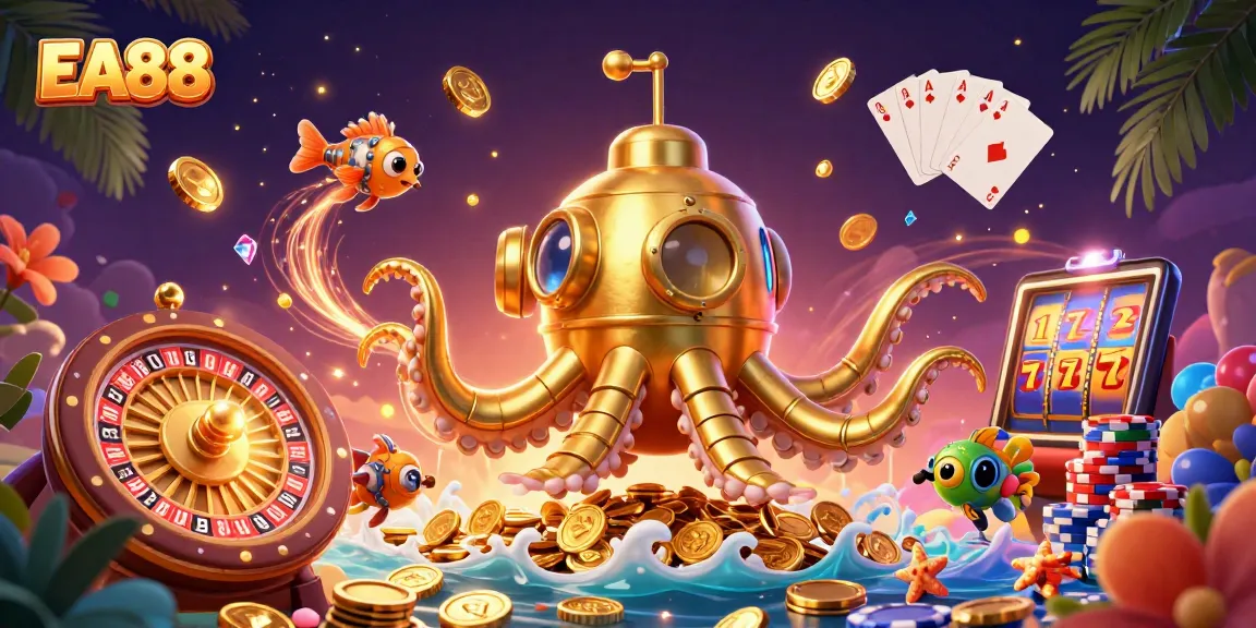 Experience thrilling gameplay at EA88 with captivating underwater scenes and vibrant casino elements.