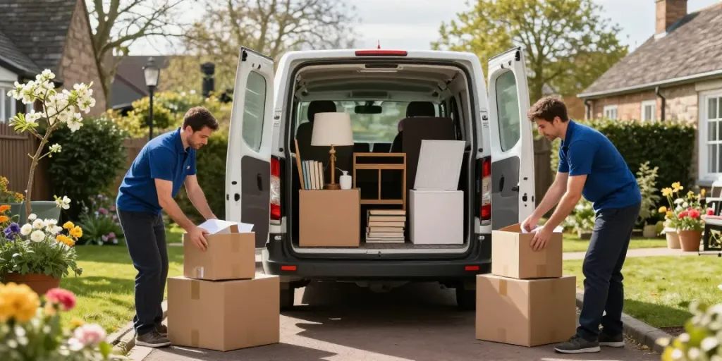 House Clearance Edinburgh service team efficiently packing items for clearance