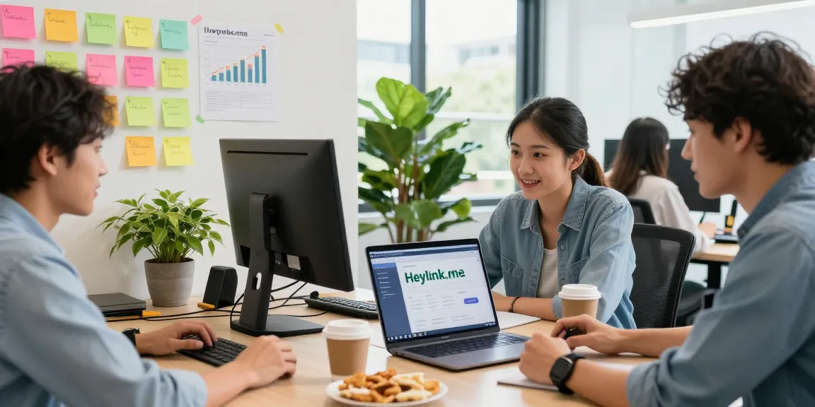 Tim kreatif menggunakan GEGESLOT di sela kerja sama di kantor modern.