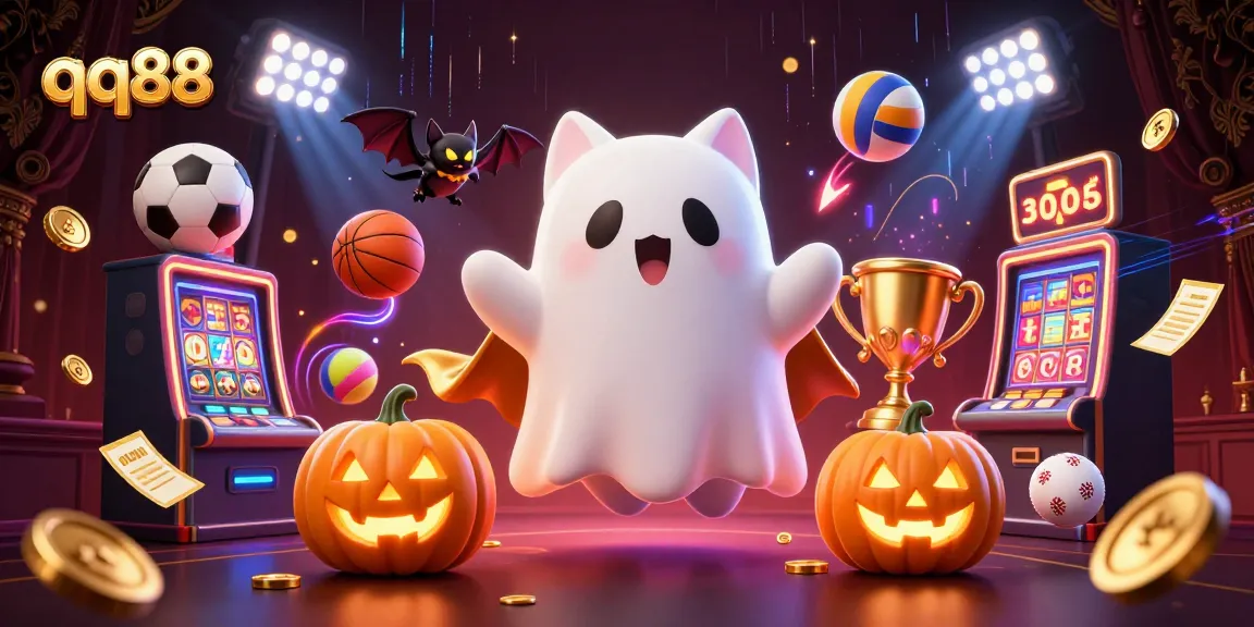 Experience the excitement of qq88 casino with dynamic games, vibrant characters, and glowing tokens.