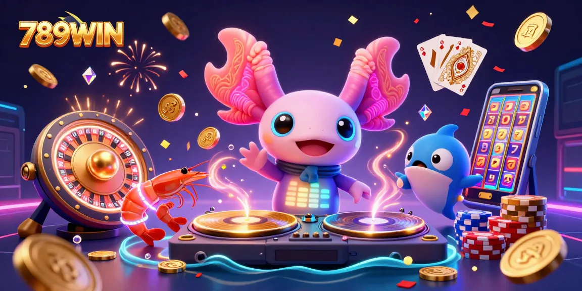Experience the excitement of 789WIN while winning with a vibrant 3D casino scene filled with energy and fun.