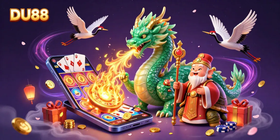 Engage with the DU88 online casino world featuring vibrant gaming elements and mystical characters.