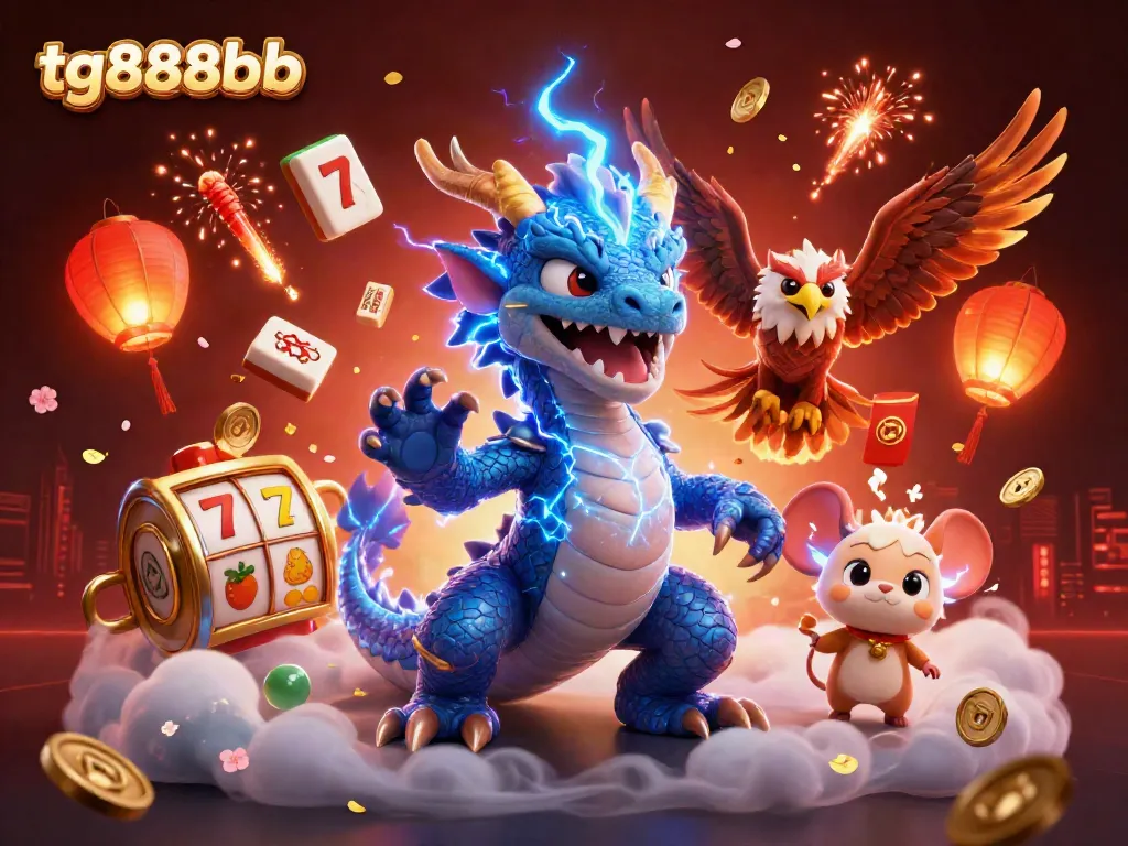 Experience the thrill of tg888bb with a captivating 3D casino scene filled with vibrant game elements.