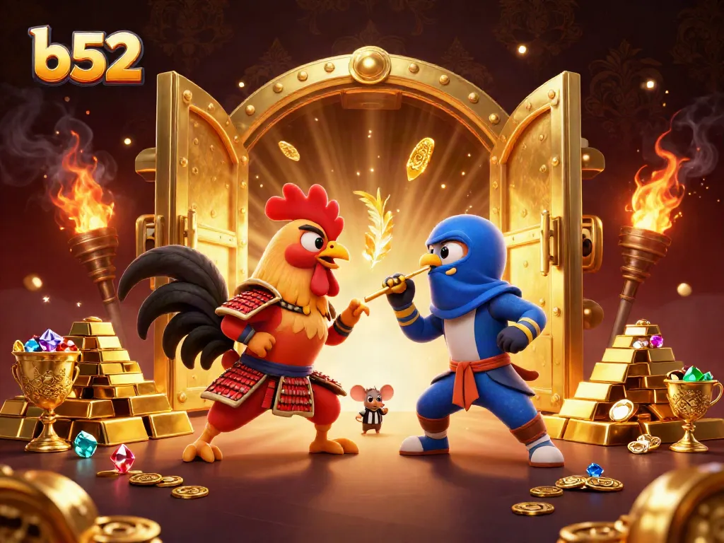 Experience thrilling action at b52 with dynamic roosters in fierce combat amid gleaming riches.