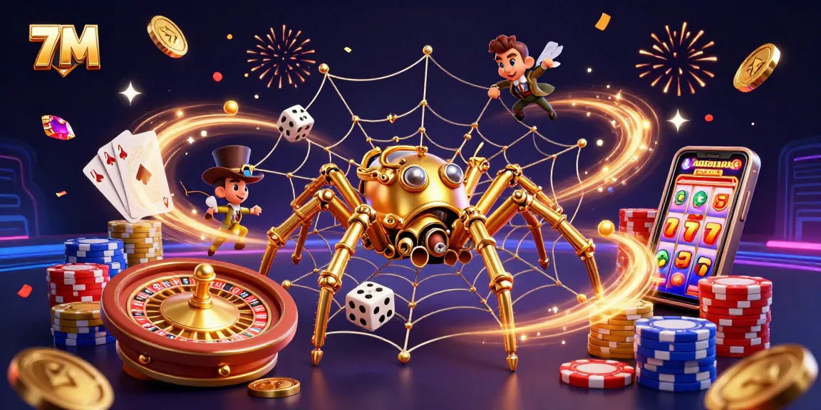 Watch 7M transform luck as a golden spider weaves casino fortune in an intricate web.