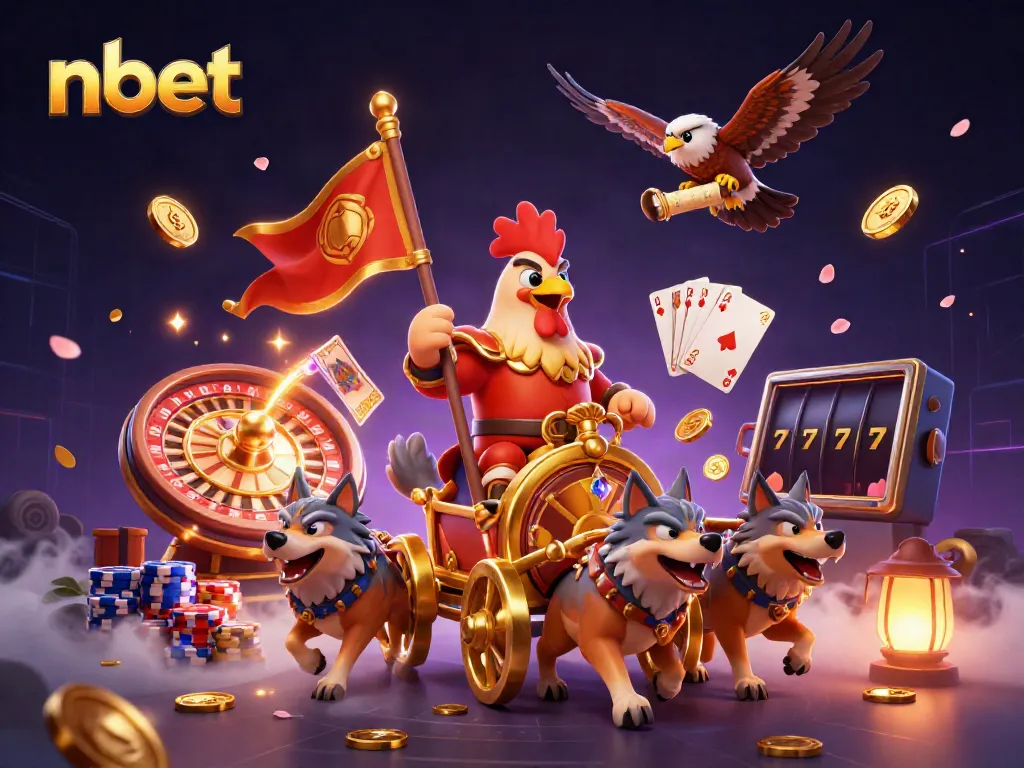 Engage with nbet's vibrant 3D casino adventure featuring a rooster warlord and dynamic gaming elements.
