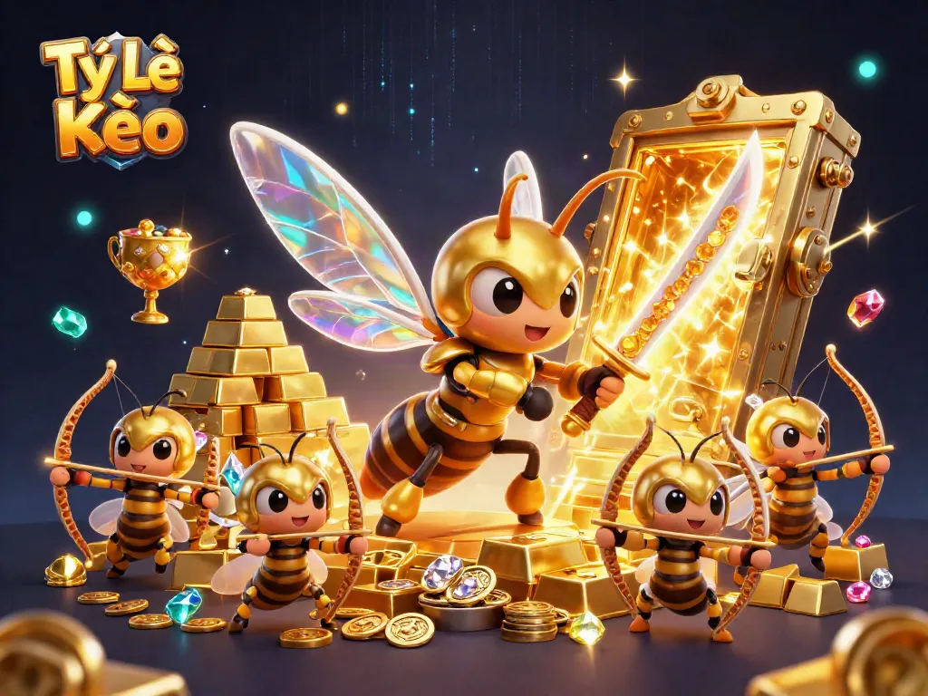 Experience Tỷ Lệ Kèo with captivating visuals of dynamic samurai hornet and bee archers in gambling scene