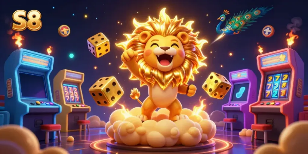 Experience thrilling gaming with the S8, featuring vibrant casino elements and energy.