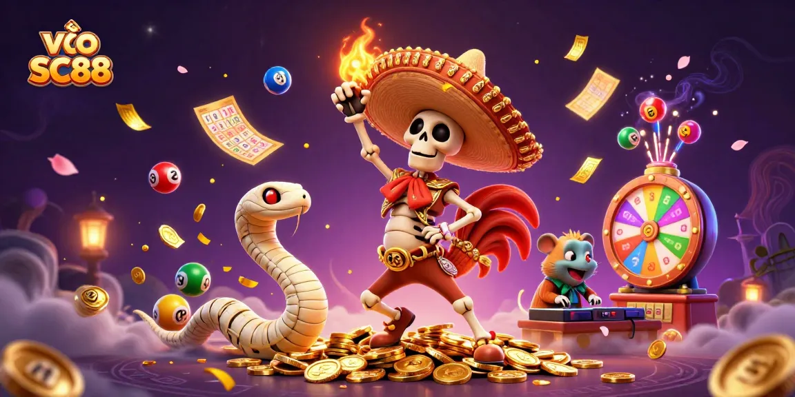 Spin and win at vào SC88, featuring vibrant characters and dynamic casino elements in a fun illustrated scene.