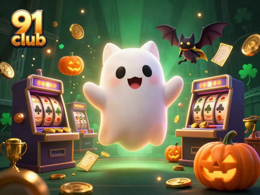 Play exciting games at 91 club with a friendly ghost cat and thrilling casino elements.