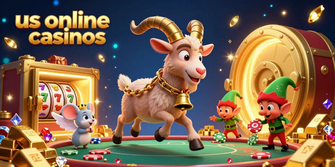 Experience thrilling gameplay at us online casinos with 3D cartoon characters in a vibrant casino scene.