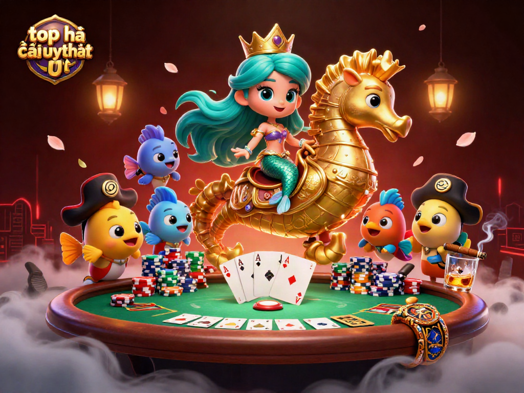 Engage in thrilling gameplay with top nhà cái uy tín at this vibrant casino illustration.