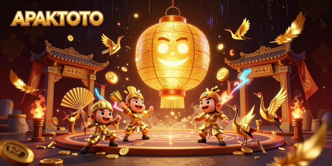 Rasakan sensasi bermain di APKTOTO dengan ilustrasi 3D penuh detail menampilkan karakter unik dan simbol keberuntungan.
