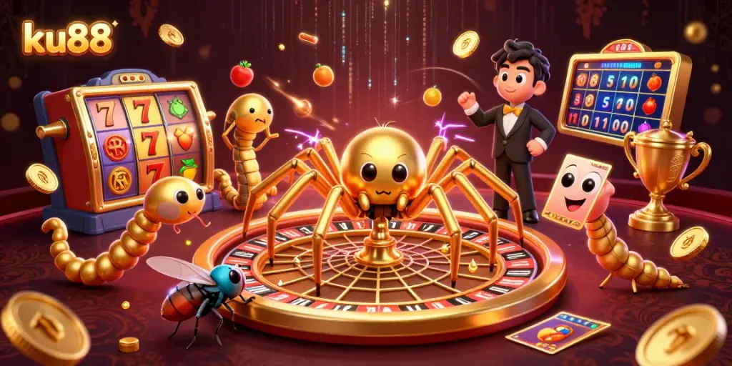 ku88 engages players with a thrilling roulette wheel experience and vibrant casino elements.
