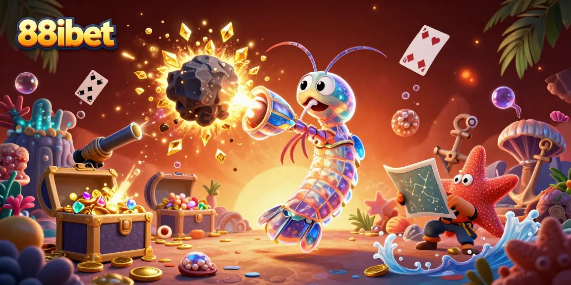 Experience thrilling gaming action at 88ibet with vibrant golden gems and coins bursting in a dynamic 3D scene.