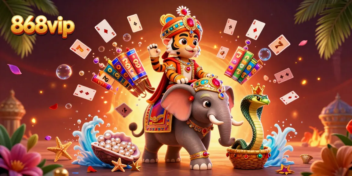 Experience thrilling gameplay at 868vip with captivating characters and stunning casino elements in an engaging illustration.